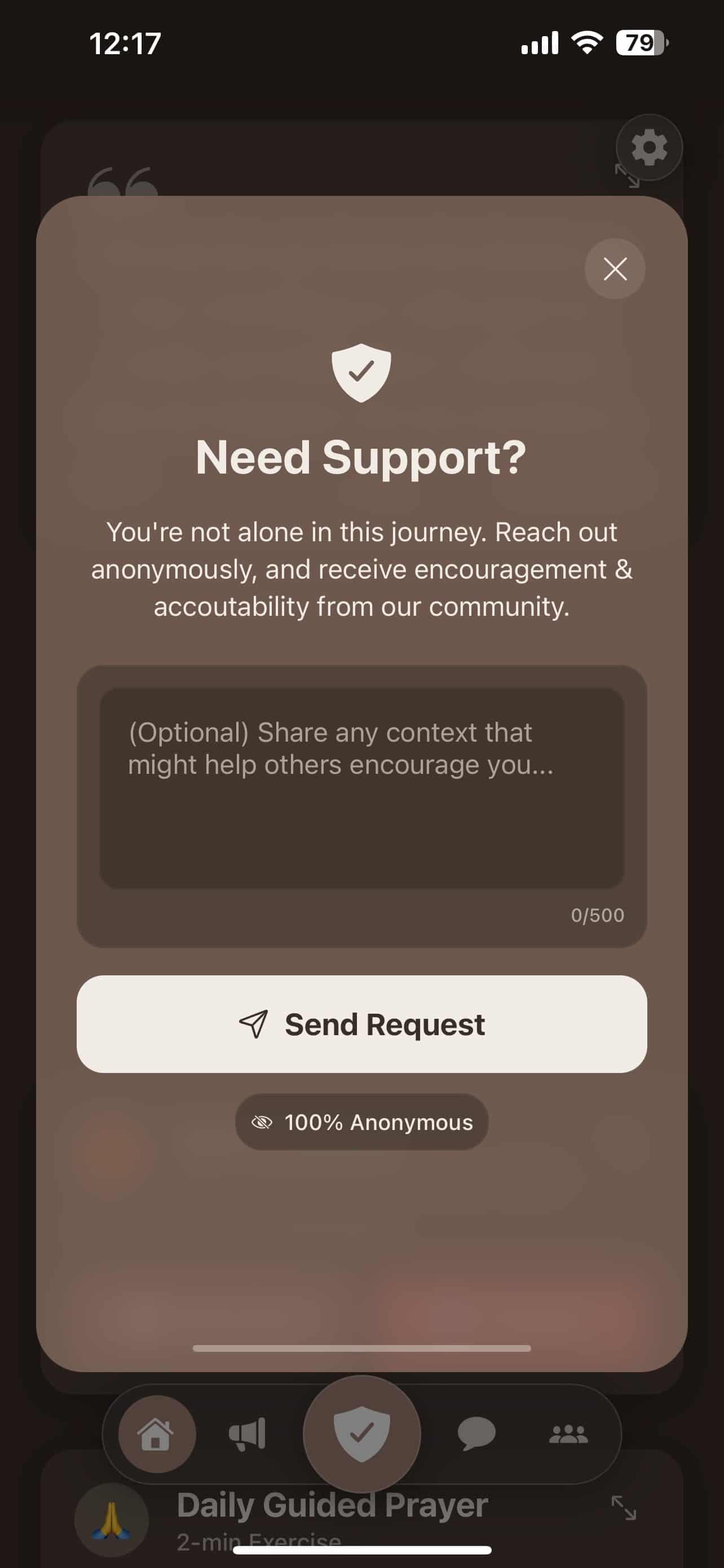Anchor app home screen